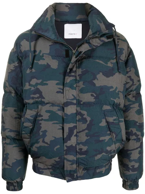 Ports V Heart Earth camouflage padded jacket Blue VM9JDJ23NPN009