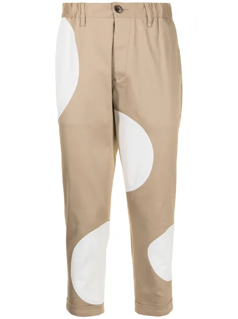 Ports V spot-print cropped trousers Neutrals VM9TCL61NWD128