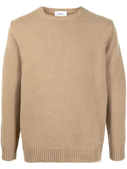 Ports V zip-detail wool jumper Neutrals VM9KFC03GKW003