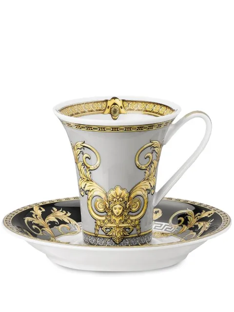 Versace baroque-print porcelain espresso set White 1932540363714720