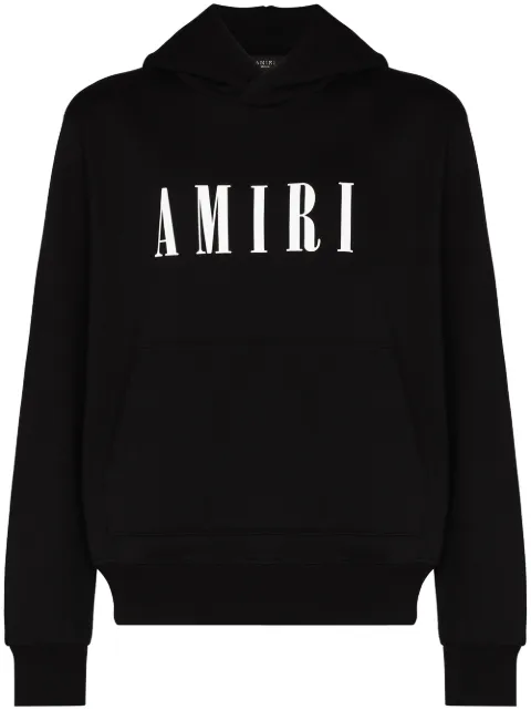 AMIRI logo-print cotton hoodie Black XMJL002