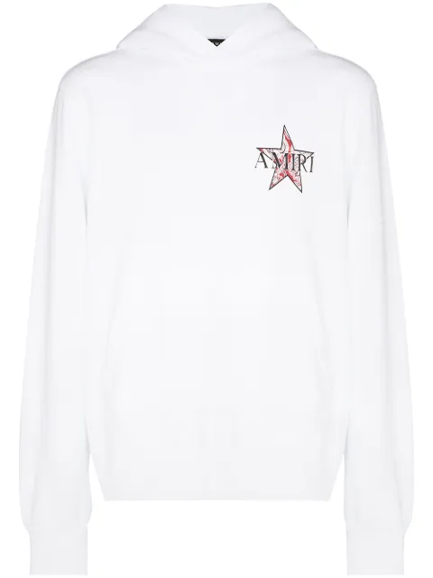 AMIRI paisley star-print hoodie White MJGH016