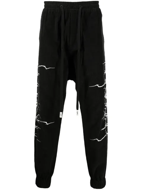 Haculla Fallen Angel print trackpants Black HA08BAB01