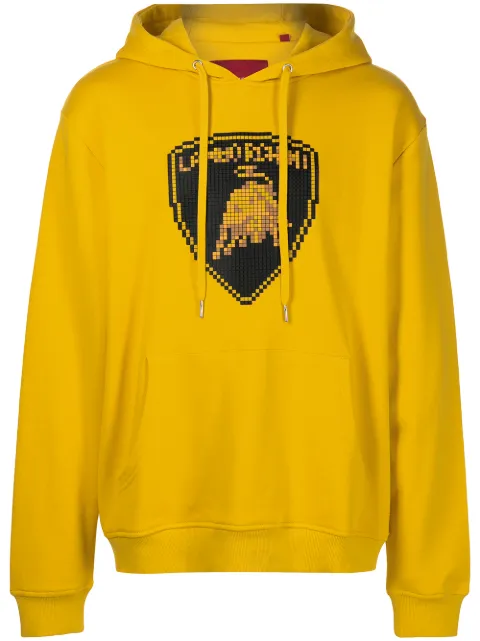 Mostly Heard Rarely Seen 8-Bit Raging Bull-print cotton hoodie Yellow MHEB08BAKH25