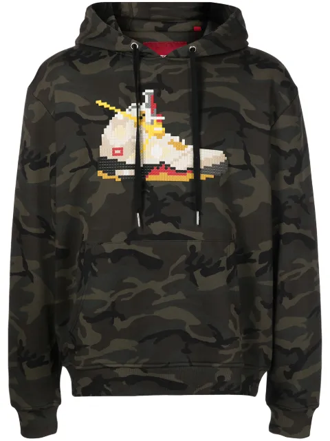 Mostly Heard Rarely Seen 8-Bit Sail-print cotton hoodie Green MHEB08BAKH05
