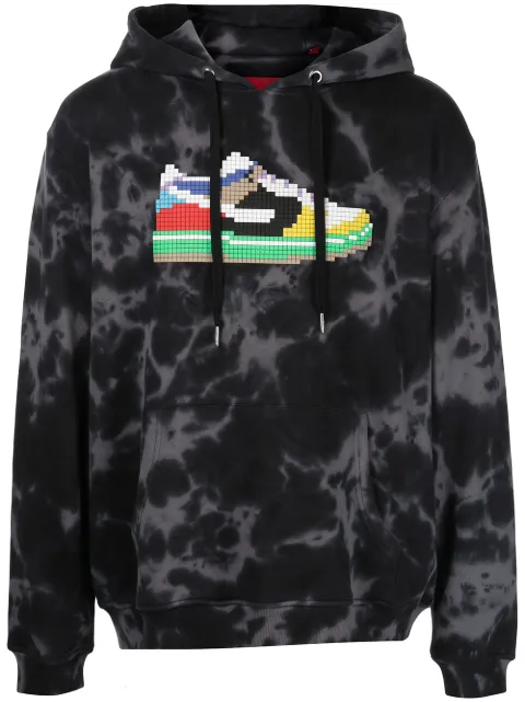 Mostly Heard Rarely Seen 8-Bit Low Cowboy-print cotton hoodie Black MHEB08BAKH03