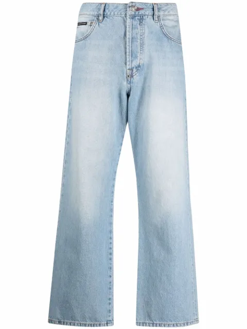 Philipp Plein cropped denim jeans Blue FAACWDT1689PDE004N