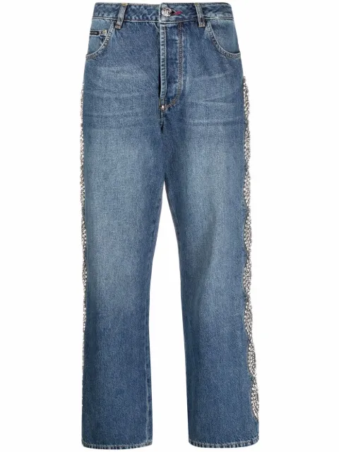 Philipp Plein Crystal Cable wide-leg jeans Blue FAACWDT1698PDE004N
