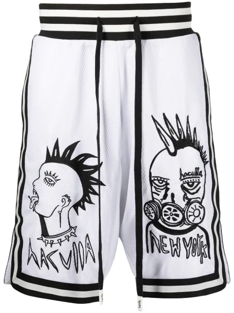 Haculla Face Off print basketball shorts White HA08BABS02