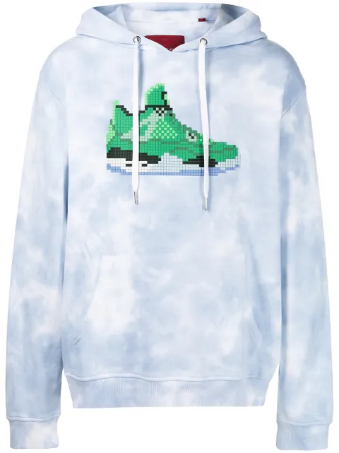 Mostly Heard Rarely Seen 8-Bit Mark 4-print cotton hoodie White MHEB08BAKH01
