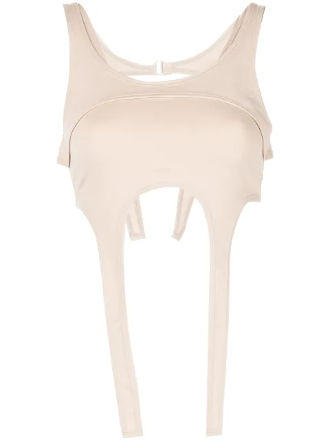 HELIOT EMIL cropped multi-panelled vest top Neutrals HEW13005P03BE16