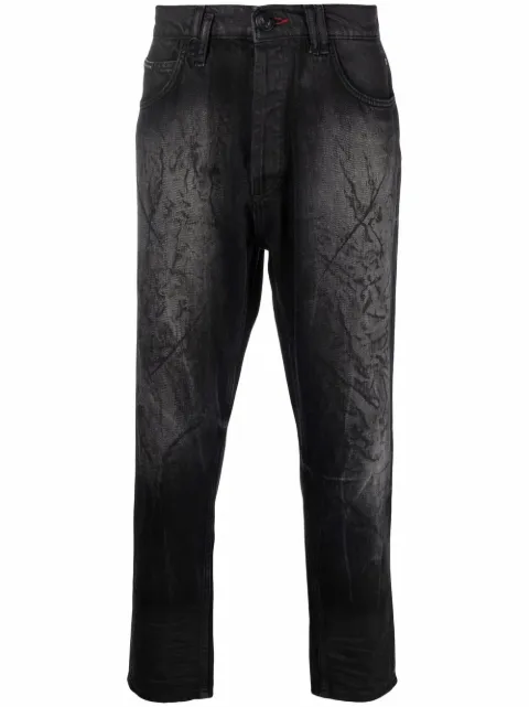 Philipp Plein carrot-fit denim jeans Black FAACMDT2623PDE004N