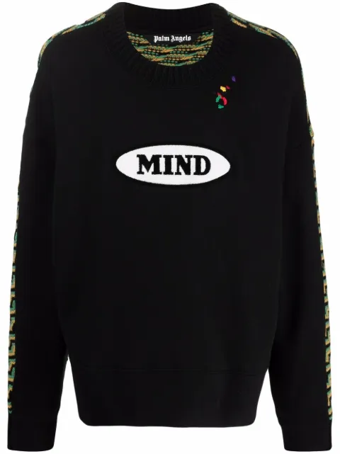 Palm Angels x Missoni patch-detail crew-neck jumper Black PMBA058F21FLE0011010