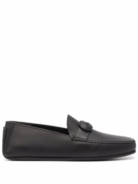 Ferragamo Gancini leather loafers Black 744005