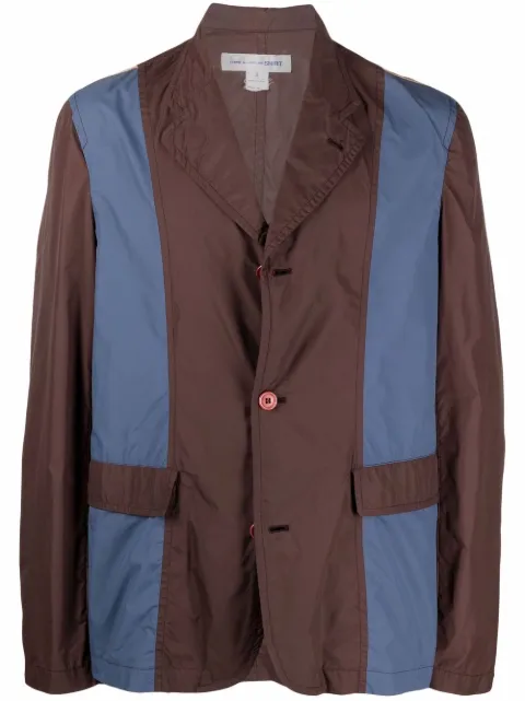 Comme Des Garçons Pre-Owned 1990s colour-block single-breasted jacket Brown CMMD750S