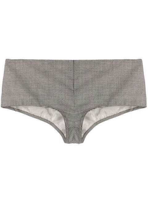 Versace Pre-Owned 1990s pre-owned houndstooth zipped bikini brief Black VRR280C