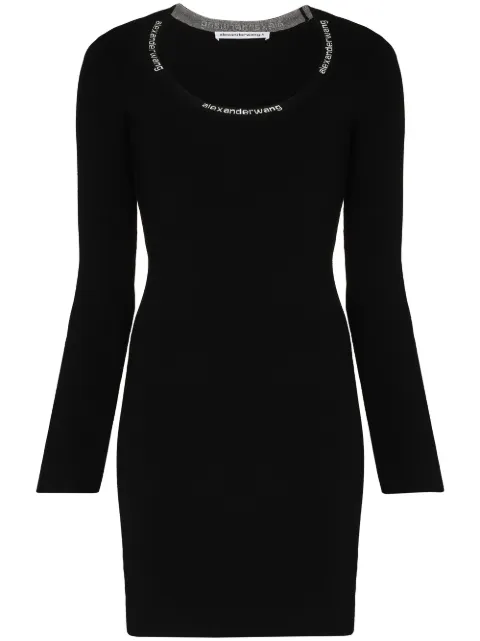 Alexander Wang logo-trim bodycon mini dress Black 4KC4216032