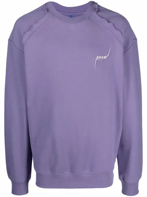 Ader Error Kaput embroidered logo cotton sweatshirt Purple PS21BKASSSW01PP