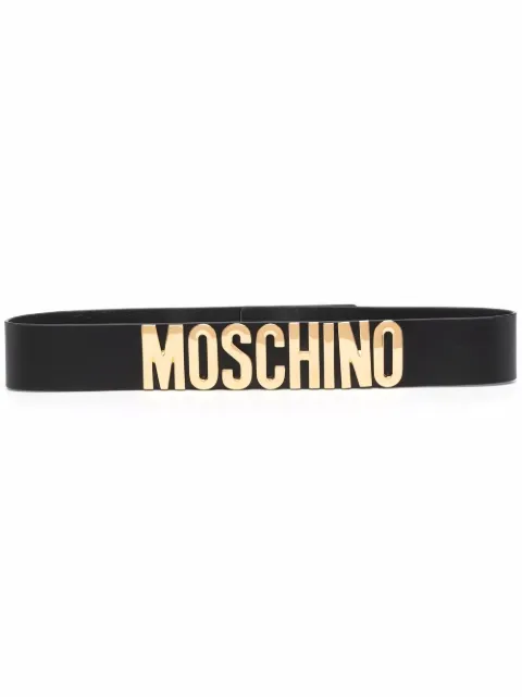 Moschino leather logo-lettering belt Black A80288012