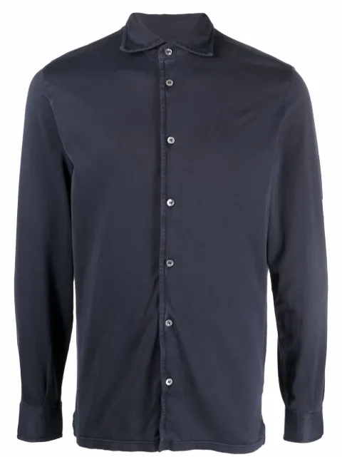 Fedeli jersey button down shirt Blue 4UEF0109