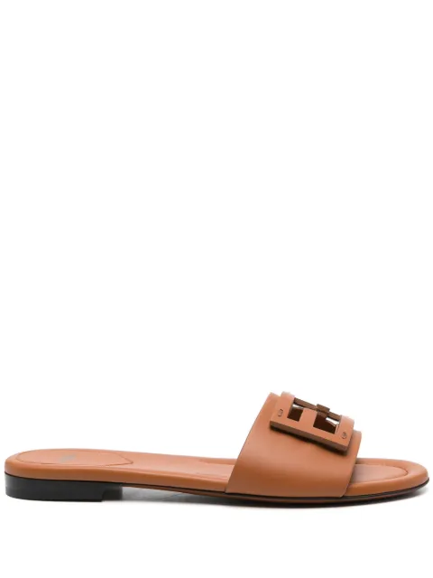 FENDI Baguette leather slides Brown 8R8136AE7T