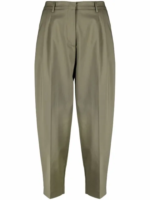 Blanca Vita pressed-crease cropped trousers Black PAPAYA7704