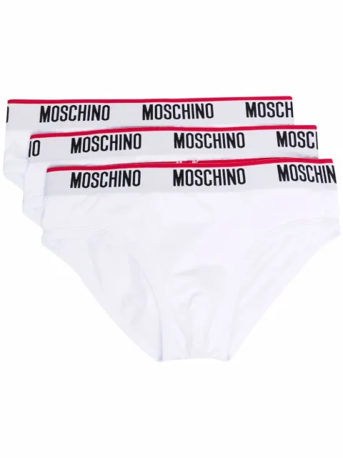 Moschino logo-waistband briefs (set of three) White A13934300