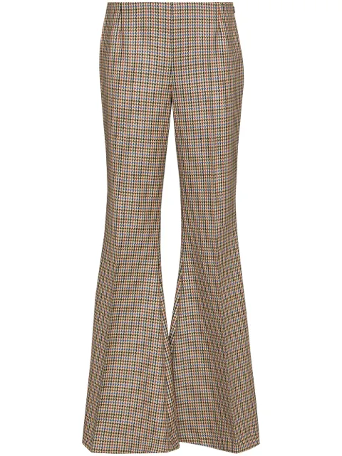 Stella McCartney houndstooth-pattern flared trousers Neutrals 604142SSA37