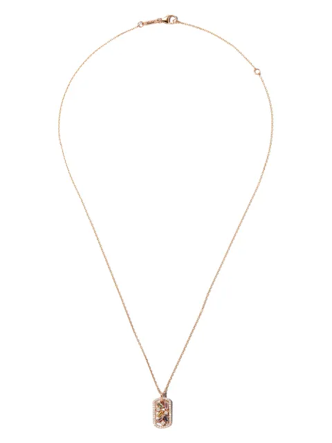 Suzanne Kalan 18kt rose gold Frenzy sapphire dog tag necklace Pink BAP596RG