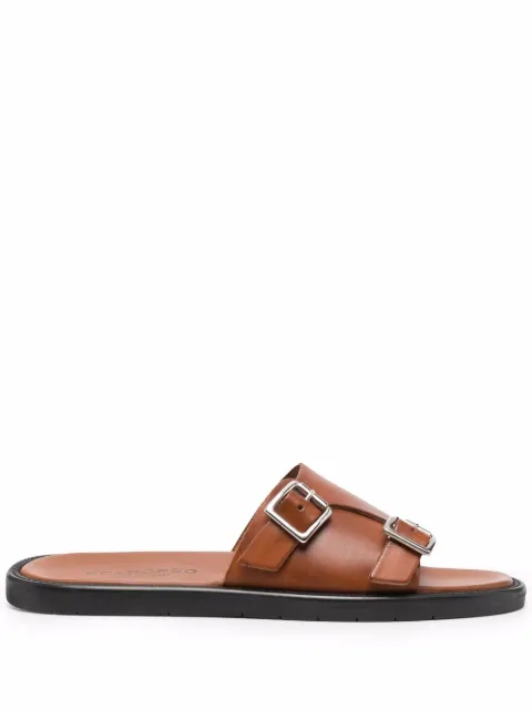 Scarosso Constantino buckled sandals Brown COSTANTINOSANDCOGCALF