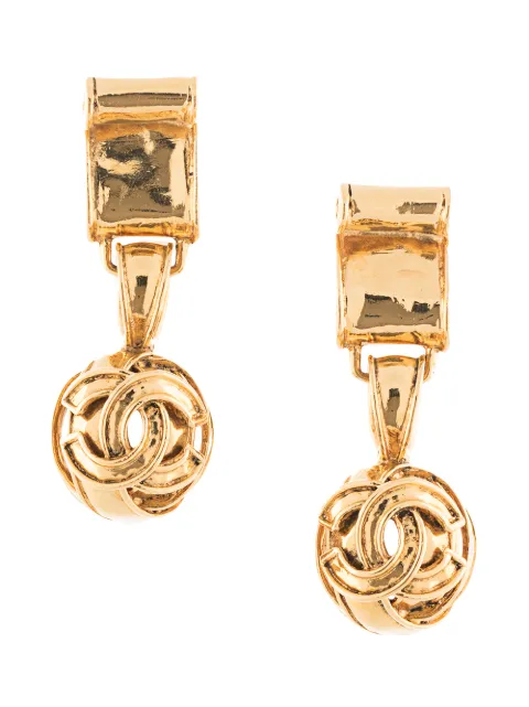 CHANEL Pre-Owned 1994 CC dangling clip-on earrings Gold ER94P
