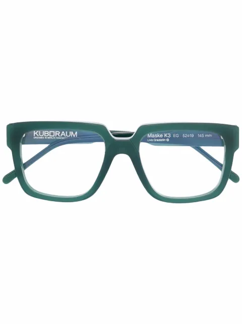 Kuboraum K3 square-frame glasses Green K3