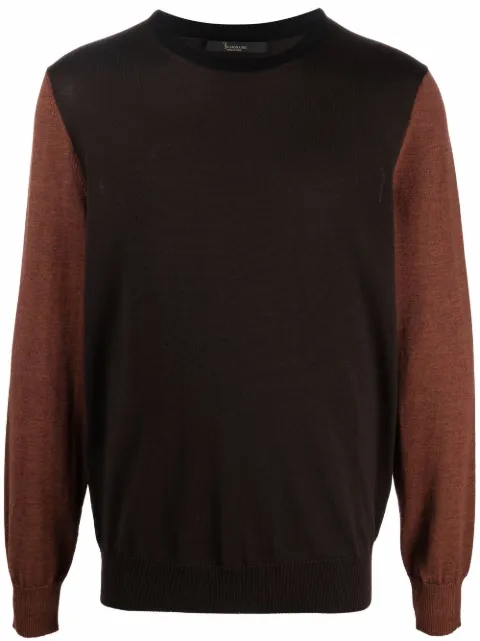 Billionaire colour-blocked wool jumper Brown WAACMKO1035BKN001N