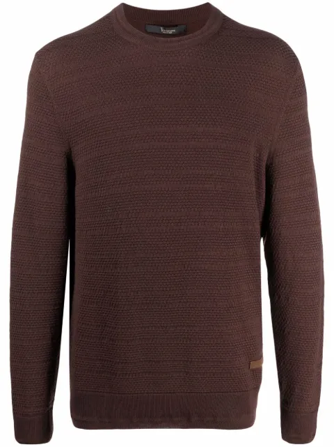 Billionaire round-neck merino wool jumper Brown WAACMKO1036BKN001N