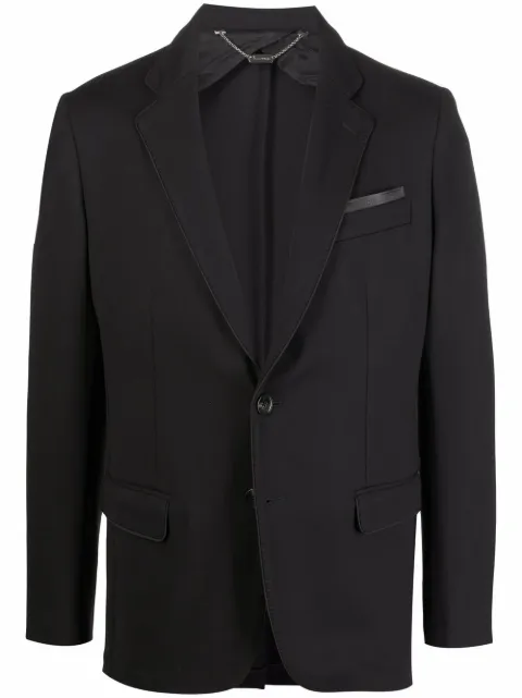 Billionaire embossed-logo single-breasted blazer Black WAACMRF1434BTE004N