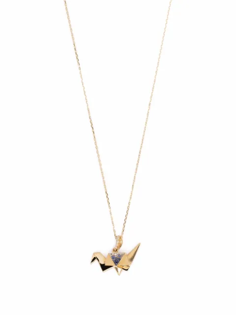 Aurelie Bidermann 18kt yellow gold Origami sapphire and diamond necklace Gold ORIPD01GV18CHAIN50