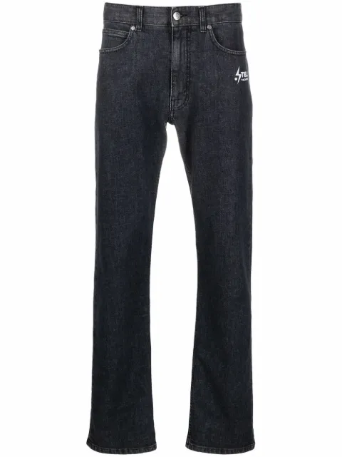 Stella McCartney straight-leg logo-print jeans Grey 604088SOH56