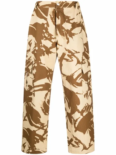 Paria Farzaneh camouflage-print cargo trousers Neutrals PFB0087