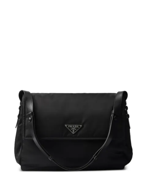 Prada Traveller large padded Re-nylon shoulder bag Black 1BD256VOOORDLN