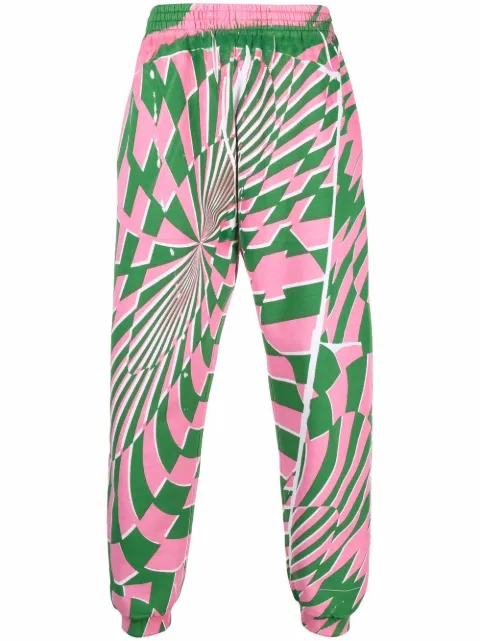 Stella McCartney x Ed Curtis geometric pattern track pants Green 604102SNP17