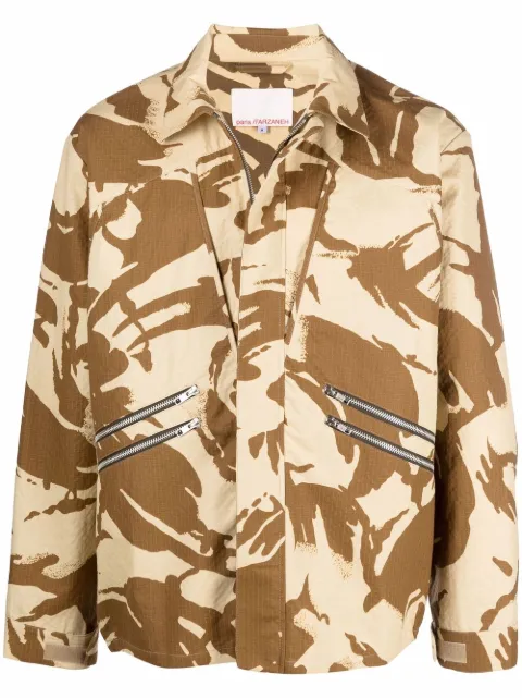 Paria Farzaneh camouflage-print hunting jacket Neutrals PFO0059