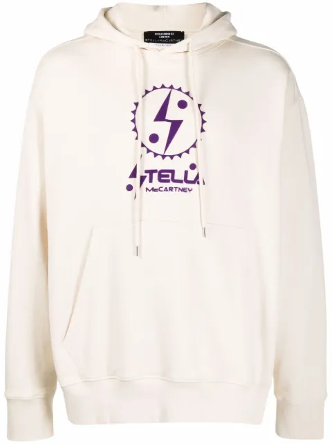 Stella McCartney logo print hoodie Neutrals 601846SNP07