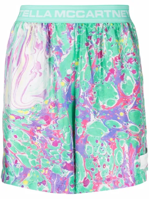 Stella McCartney x Ed Curtis oil swirl shorts Green 604100SSA66