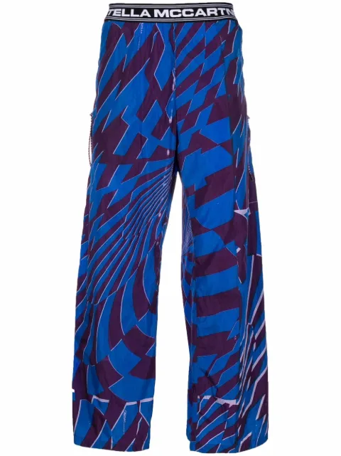 Stella McCartney x Ed Curtis geometric-print trousers Blue 604182SSA68