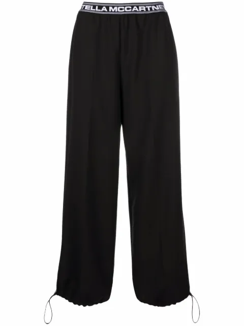 Stella McCartney logo-waistband balloon trousers Black 604183SSA36