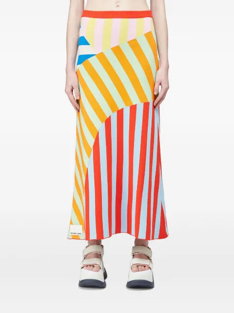 Sunnei striped panelled midi skirt Yellow LPS02