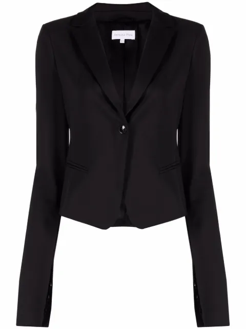 Patrizia Pepe single-breasted slit-sleeve blazer Black CSA501AQ39K103