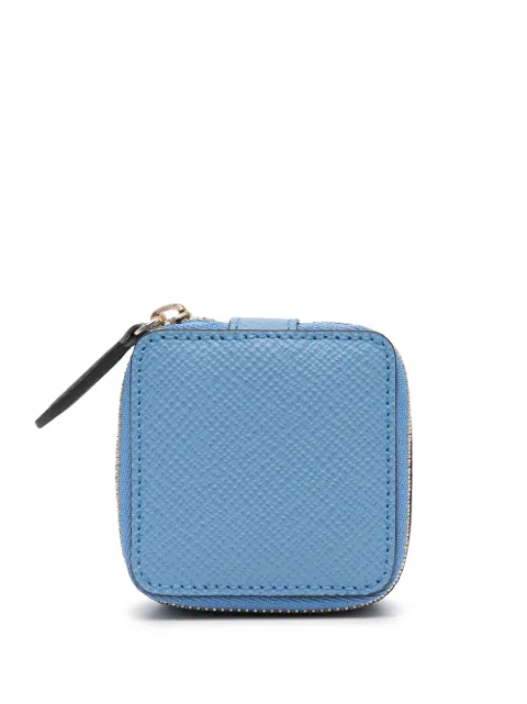 Smythson Panama leather trinket case Blue 1029723