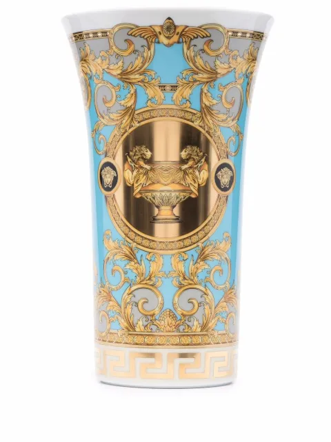 Versace Barocco-print porcelain vase Blue 1409140363826020