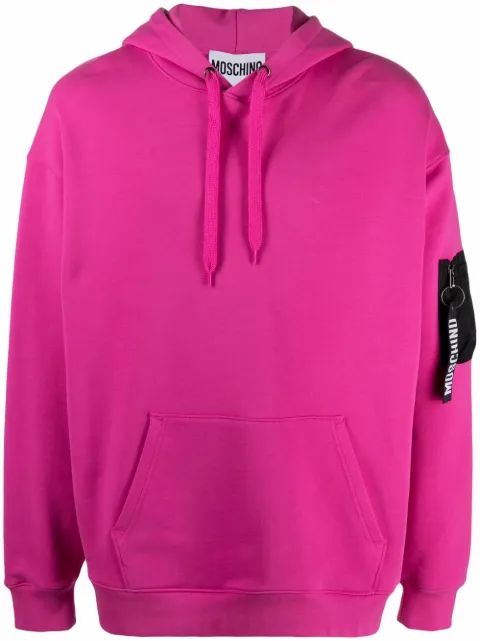 Moschino zip pull pocket-detail hoodie Pink A17257027